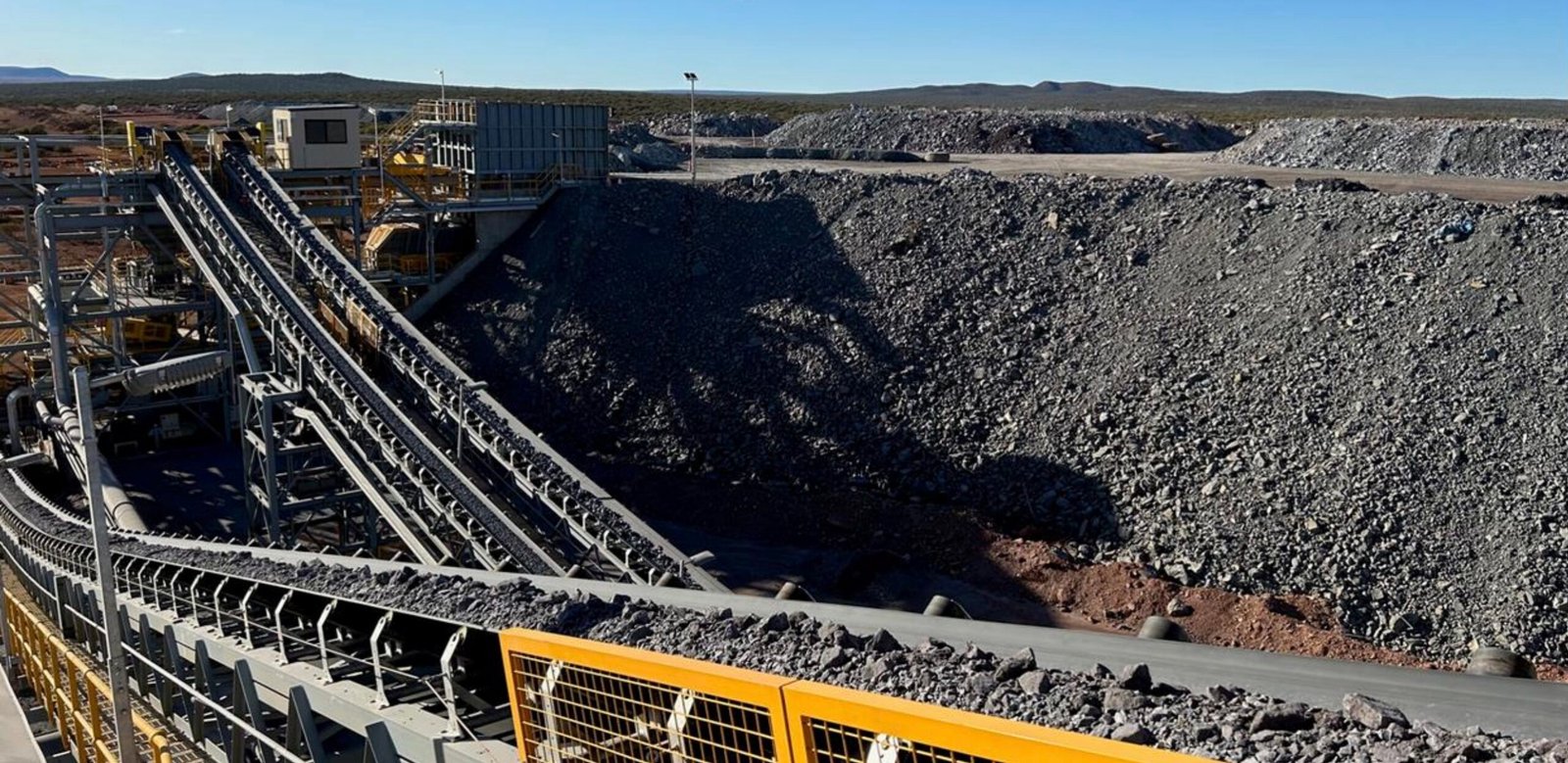 (IMAGE SOURCE - GALENA MINING) Abra crushing circuit operating with ROM stocks in background (photo 3 May)