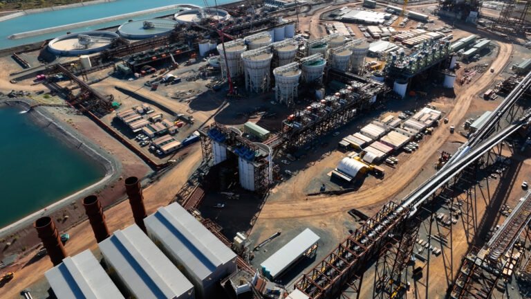 Birds-eye view of Fortescue Metals Group's Iron Bridge operation, which produced its first magnetite on 1 May 2023.