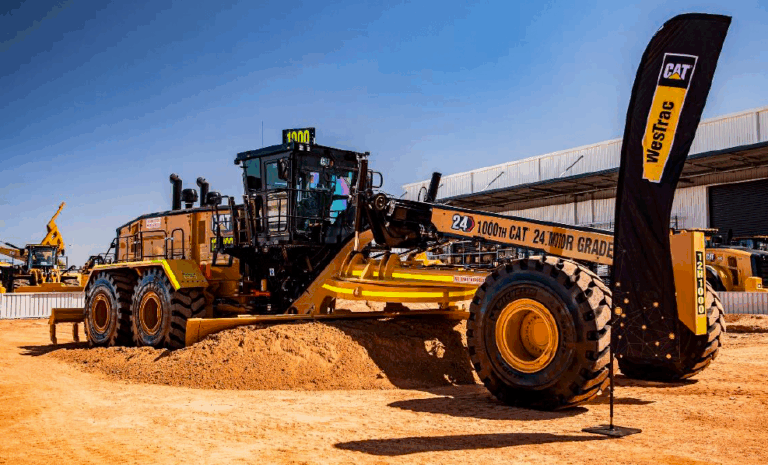 The 1000th Cat 24 Motor Grader at the WesTrac Perth branch will be delivered to a Rio Tinto iron ore mine in Paraburdoo, Pilbara region, WA.
