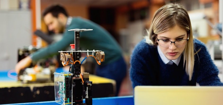 Female STEM university student.