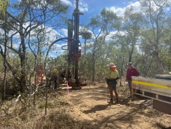 Air core drill rig at the Sandy Mitchell project in Queensland.