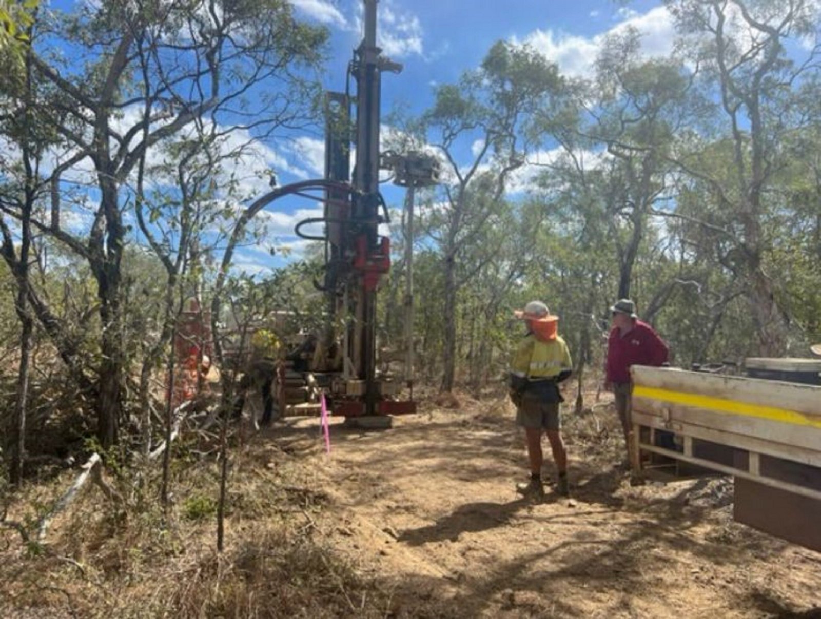 Air core drill rig at the Sandy Mitchell project in Queensland.