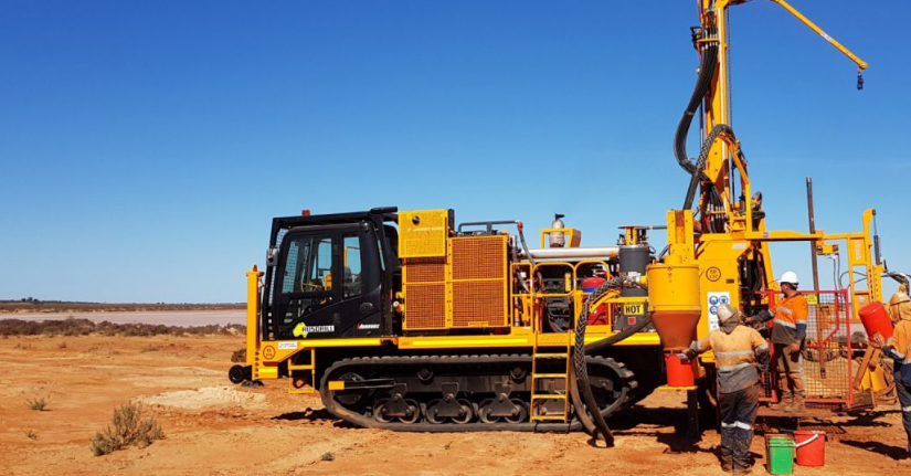 Drill rig at Lake Carey.