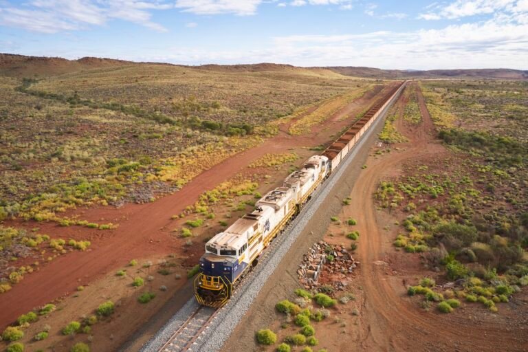 Train transporting iron ore.
