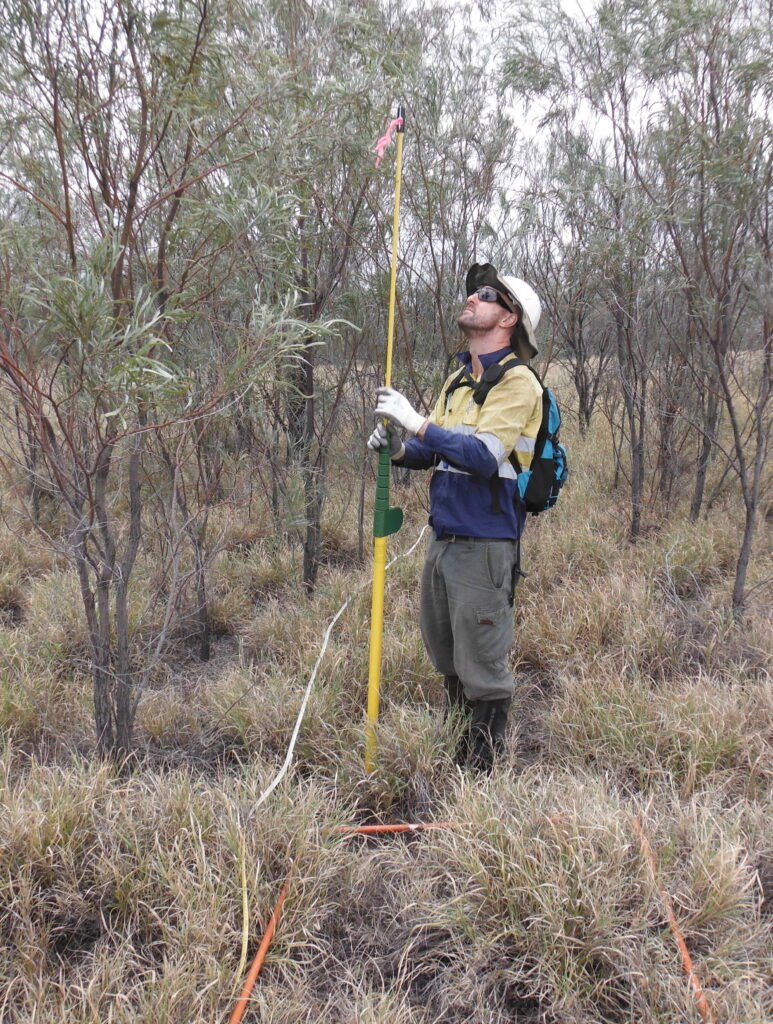 2018 scholarship recipient Phill McKenna conducting research at New Hope’s former Jeebropilly Mine near Amberley.