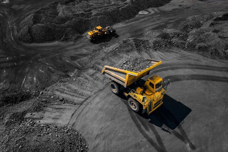 Trucks at a coal mine.
