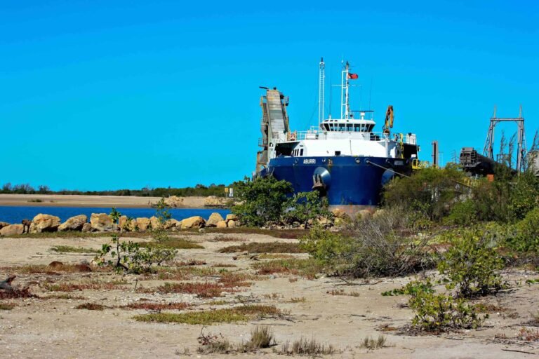 MV Aburri at the Bing Bong Loading Facility, associated with the McArthur River zinc mine, Gulf of Carpentaria, Northern Territory, Australia.