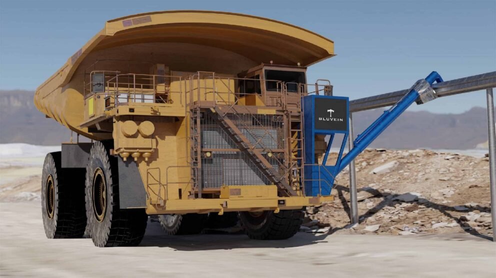 (Photo and video courtesy of BluVein) Front view of the electric haul truck.