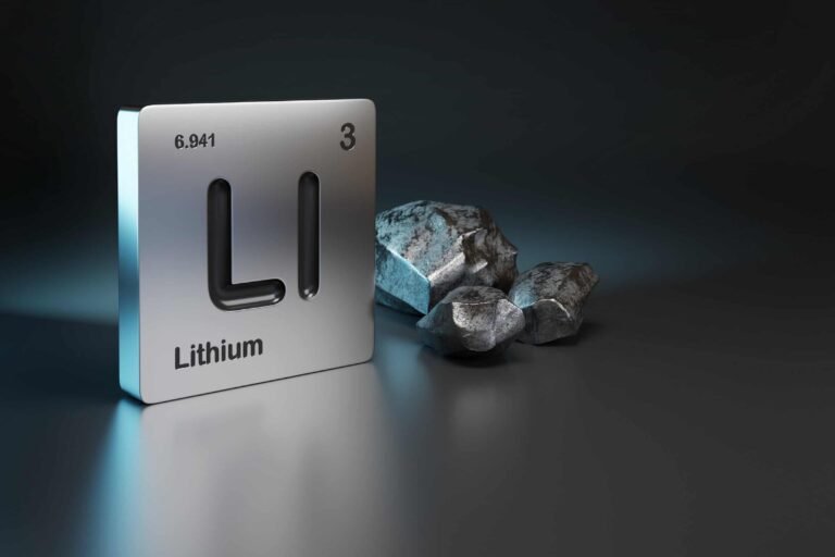 Lithium element symbol and mineral.