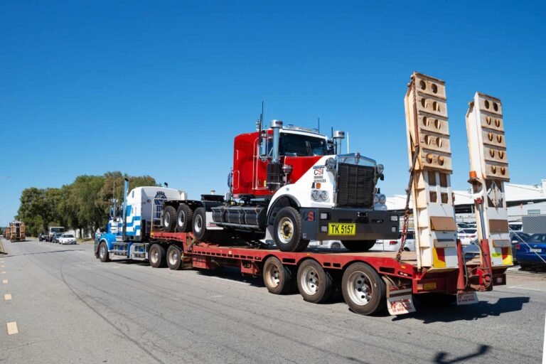 (Image source: Mineral Resources) Kenworth C509 prime mover en route to Onslow.