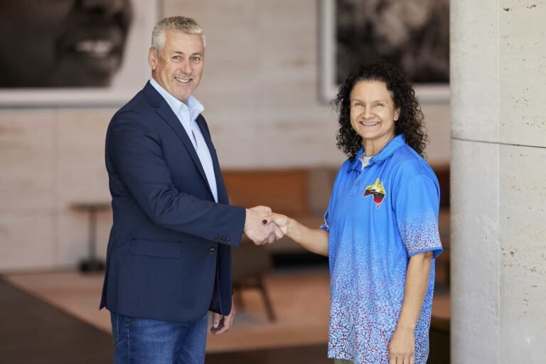 (Image source: Mineral Resources) CSI Mining chief executive Mike Gray and PMW Industries Paula White.