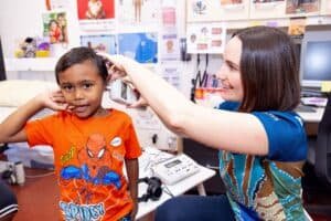 (Image source: Serene Bedlam Photography) Halen Downs, Lucy Mitchell (Ear Health Coordinator).