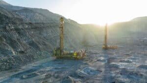 Two autonomous Cat MD6250 Rotary Drills at Mt Arthur South