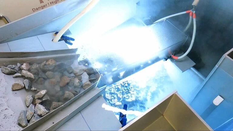 The High Voltage Pulse technology being used to break mineralised ores.