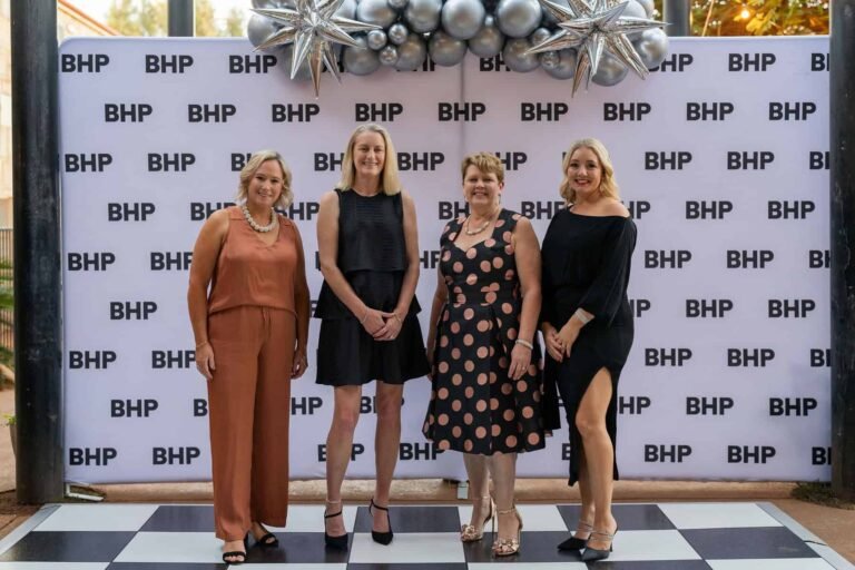 (Image source: PHCCI) From left to right: BHP principal community Belinda Trowbridge, BHP general manager port operations Cindy Dunham, Port Hedland Chamber of Commerce president Therese Nugent and Port Hedland Chamber of Commerce chief executive Rebekah Worthington.