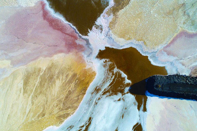Tailings dam at an Australian mine site showing texture and colour contrast.