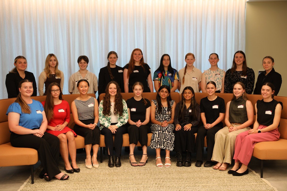 (Image source: Queensland Resources Council) Year 12 students in the GIRLS mentoring program.