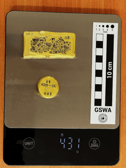 (Image source: Mt Malcolm Mines) Picture of gold doré bars produced from Batch-B1 and Batch-B2.
