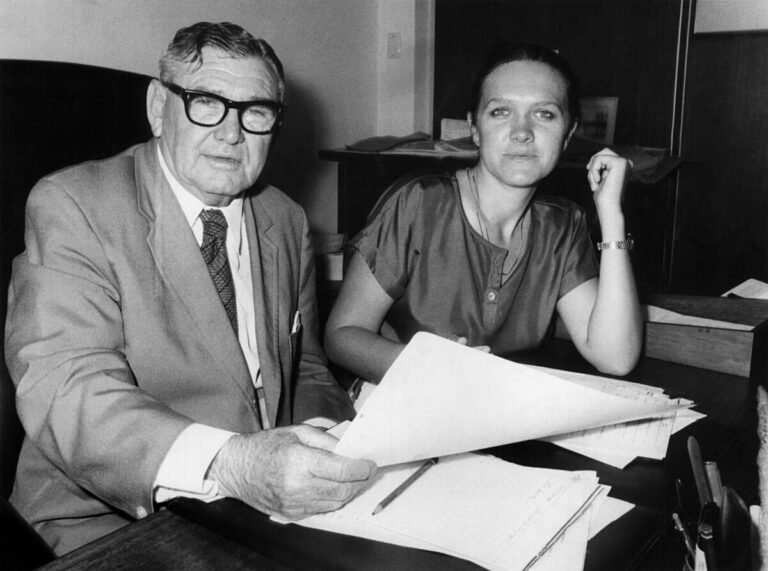 (Image source: Roy Hill Media) (L-R) The late Lang Hancock and daughter Gina Rinehart.