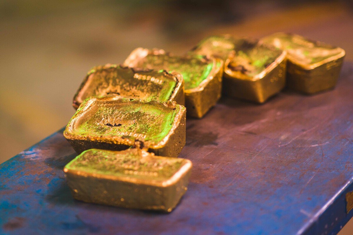 Gold bars poured at Tomingley. Copyright @ Alkane Resources.