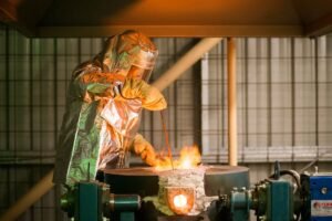 Gold pour at Tomingley. Copyright @Alkane Resources.