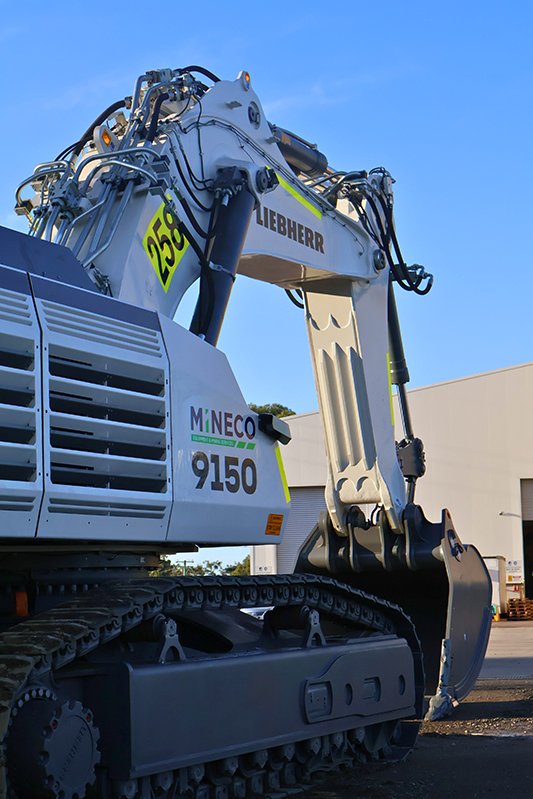 (Image source: Liebherr-Australia) Delivering this R 9150 to Mineco highlights Liebherr-Australia’s growing presence in the 150-tonne class of mining equipment within Australia.