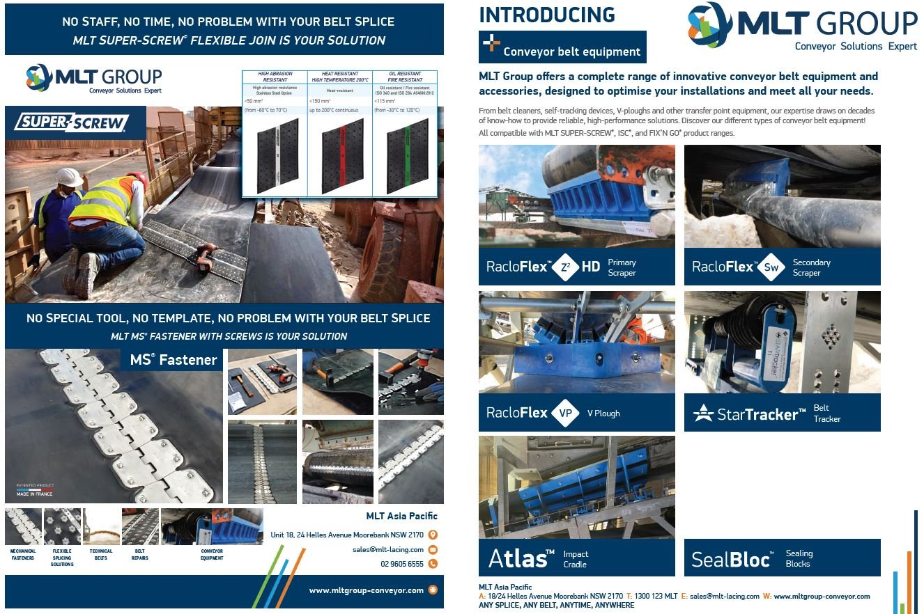 No staff, no time, no problem with your belt splice MLT SUPER-SCREW® flexible join is your solution
