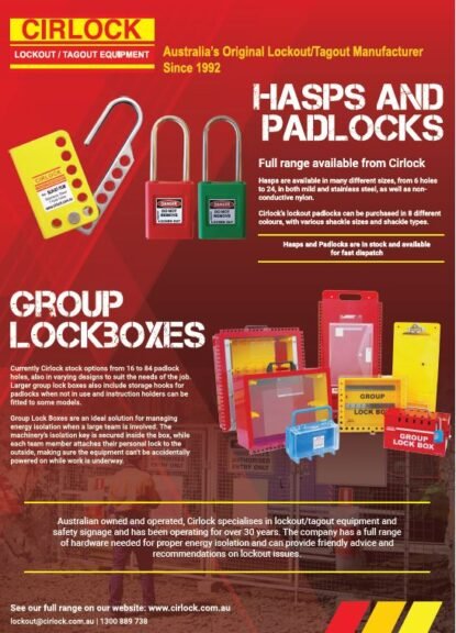 Australia's original lockout/tagout manufacturer since 1992